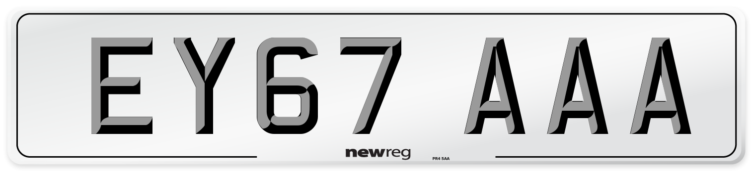 EY67 AAA Number Plate from New Reg